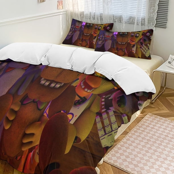 Five Nightat Freddy Quilt Set Thicken Soft 3 Pieces Bedding Set All Season Duvet Cove with 2 Pillowcases for Adult Women Girls Teens Home Room Decor