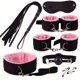 thumbnail image 1 of 7pcs Beginner-Friendly BDSM Restraint Set with Ball Gag, Handcuffs, Ankle Cuffs, Blindfold, Collar, Nipple Clips, and Whip - Perfect for Couples and Adults for Intimate Play and Pleasure, 1 of 3