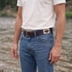 thumbnail image 3 of Cinturón Hombre Cuero Natural Bordado Correa Cinto Vaquero, 3 of 8