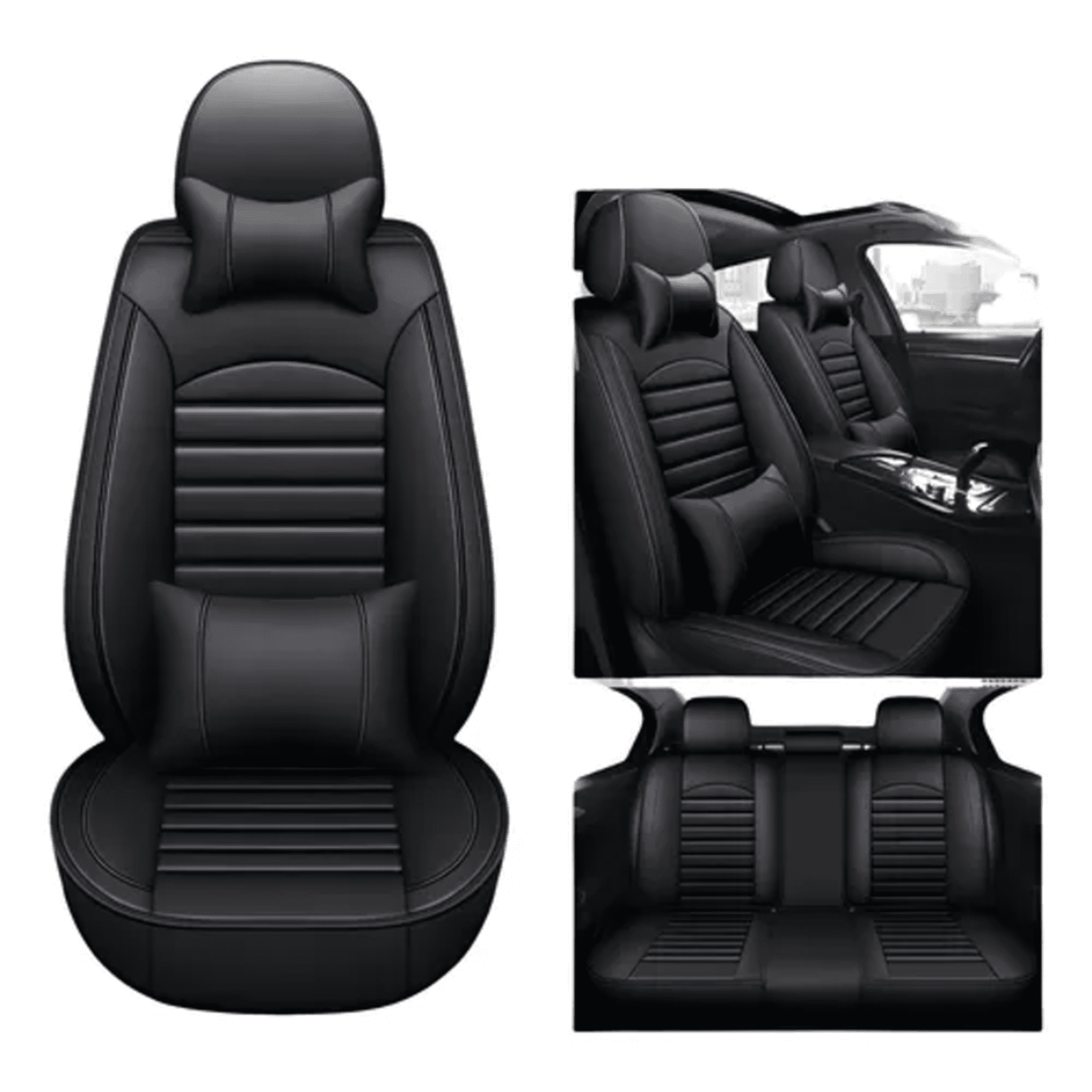 Genérico - Kit Funda Cubre Asiento Auto Premium Luxury Con 4 Almohadas