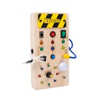 Magideal - Tablero Sensorial De Madera Led, Tablero Ocupado Led, Interruptor De Luces De Juguetes Montessori Tablero Ocupado, Interruptor De Botón De Tablero , Patrón De Nota