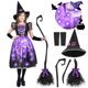 thumbnail image 1 of Disfraz de bruja Spooktacular Creations para niñas con vestido iluminado, 1 of 7