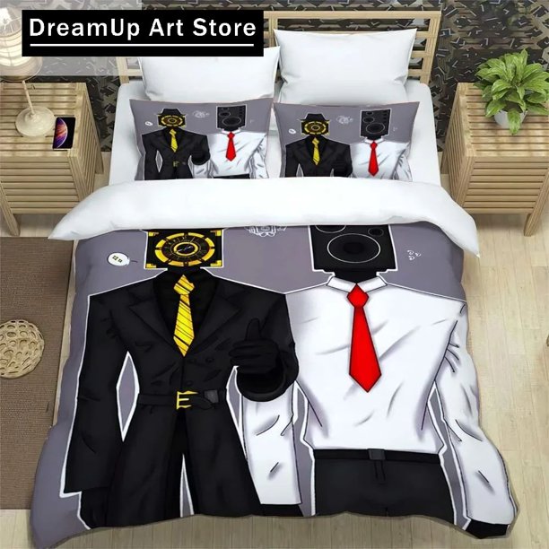 x1185 Bed Sheets Skibidi Toilet Funny Kprl Speaker Bedding Set Boys Girls Twin Full Size Duvet Cover Pillowcase Bed Adult Bedroom 3-Piece Bedding Set (1 Duvet Cover + 2 Pillow Shams) nj1185