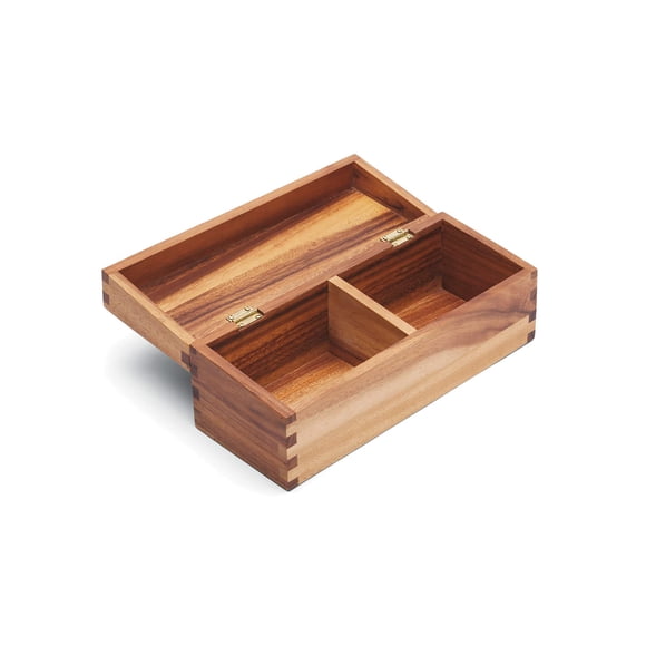 Caja para Recetas Ironwood Gourmet de Madera de Acacia con Doble Compartimento