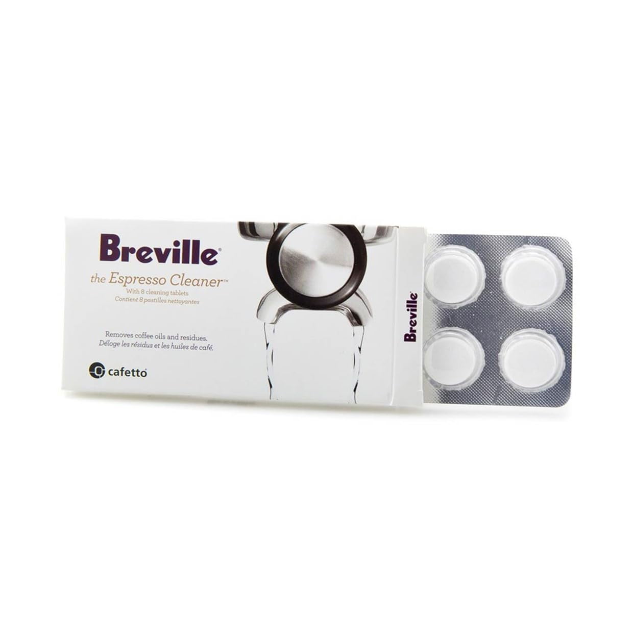 Breville - Tabletas De Limpieza, Cápsulas De Limpieza, Limpiador Para Cafeteras, Paquete De 8