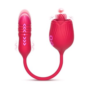 Dominame - Vibrador Rosa De Doble Extremo – Lamedor Y Penetrador