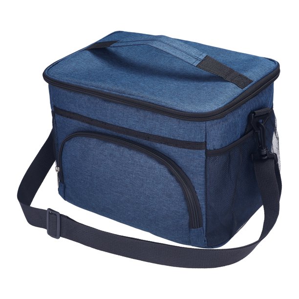 Bolsa de Almuerzo para Hombres, Bolsa de Almuerzo Aislada, Lonchera a Prueba de Fugas para el Trabajo, Oficina, Gran Capacidad, Bolsa de Enfriador de Almuerzo Reutilizable Azul Marino 11.4*8.7*9.4in
