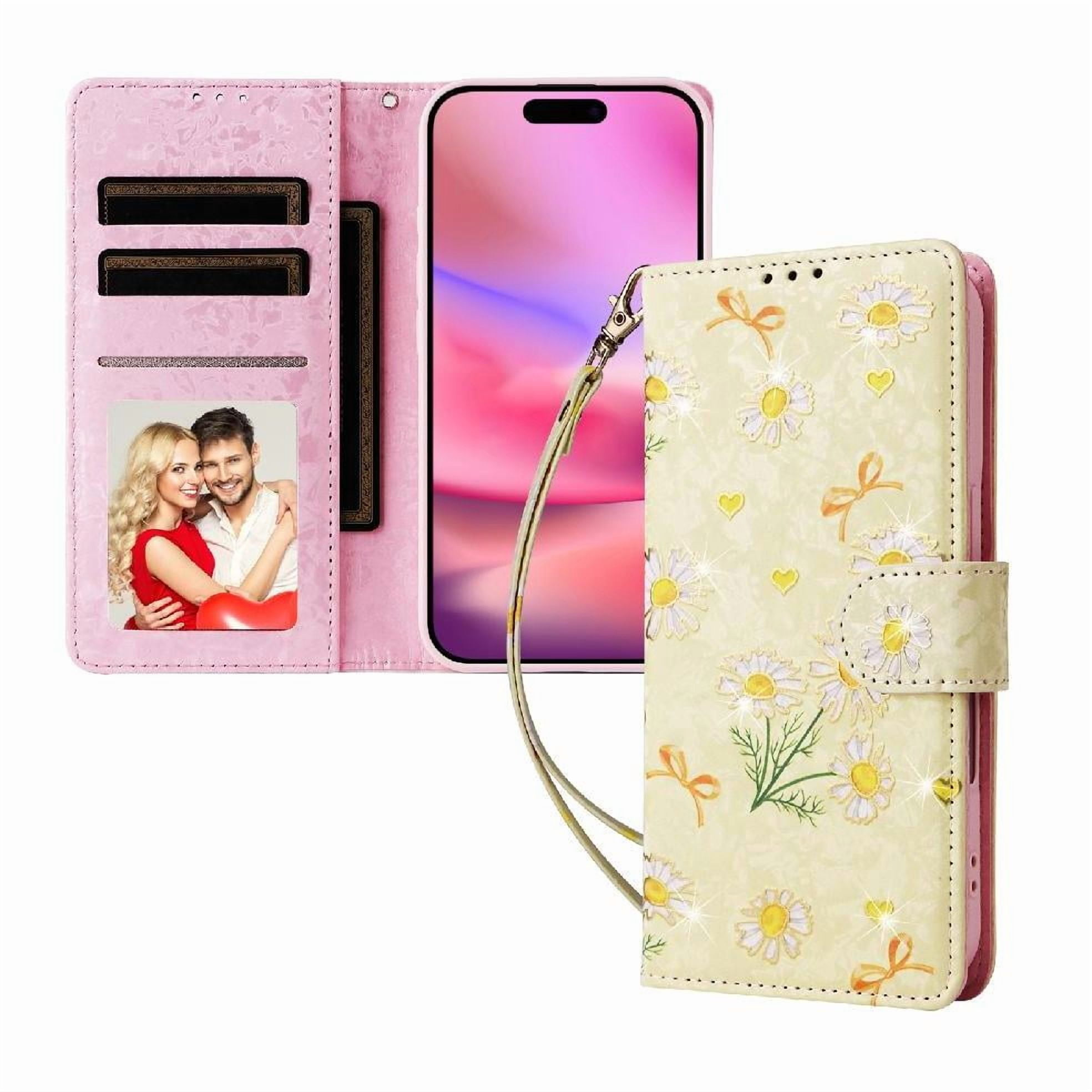 Foxdock Funda Tipo Cartera Floral Para Iphone 14 ,funda Con Tapa De Cuero Pu, Protección Antigolpes Con Ranuras Para Tarjetas Y Soporte