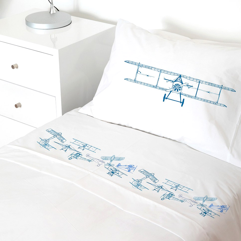 Tuyo Print - Juego De Sábanas 1 Pl Aviones