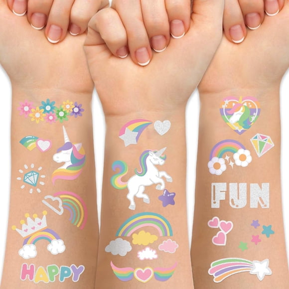 Tatuajes Temporales Weipbwor Unicornio Arcoíris 118 Estilos