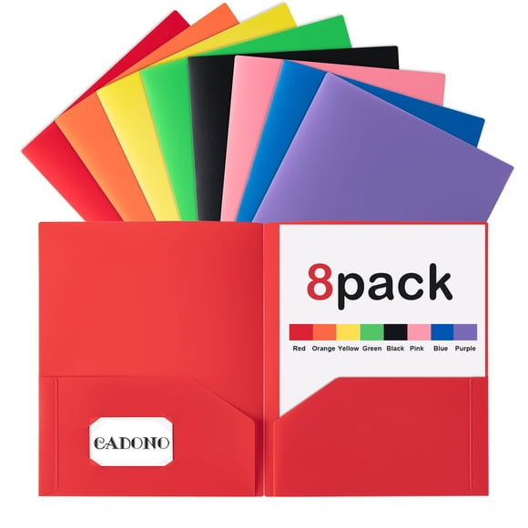 Carpeta Plástica CADONO Pack de 8 Colores Surtidos