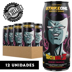 Strikeone - Bebida Energética 12 Unidades (473 Ml C/U ) - Dragon Ball Z - Freezer - Tropical.