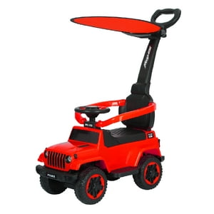 Abmtoys - Correpasillo 2 En 1 Con Toldo Y Bluetooth Rojo