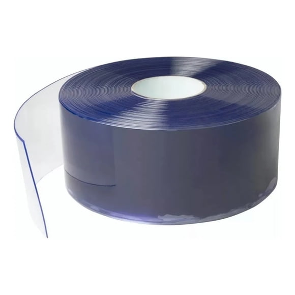 Cortina de Lamas de PVC, 50mts x 18 cm, Cortina de Lamas Transparente, Espesor 2 mm, Rollo Resistente de Bolsillo para Puertas de Supermercado, Garaje, Almacén
