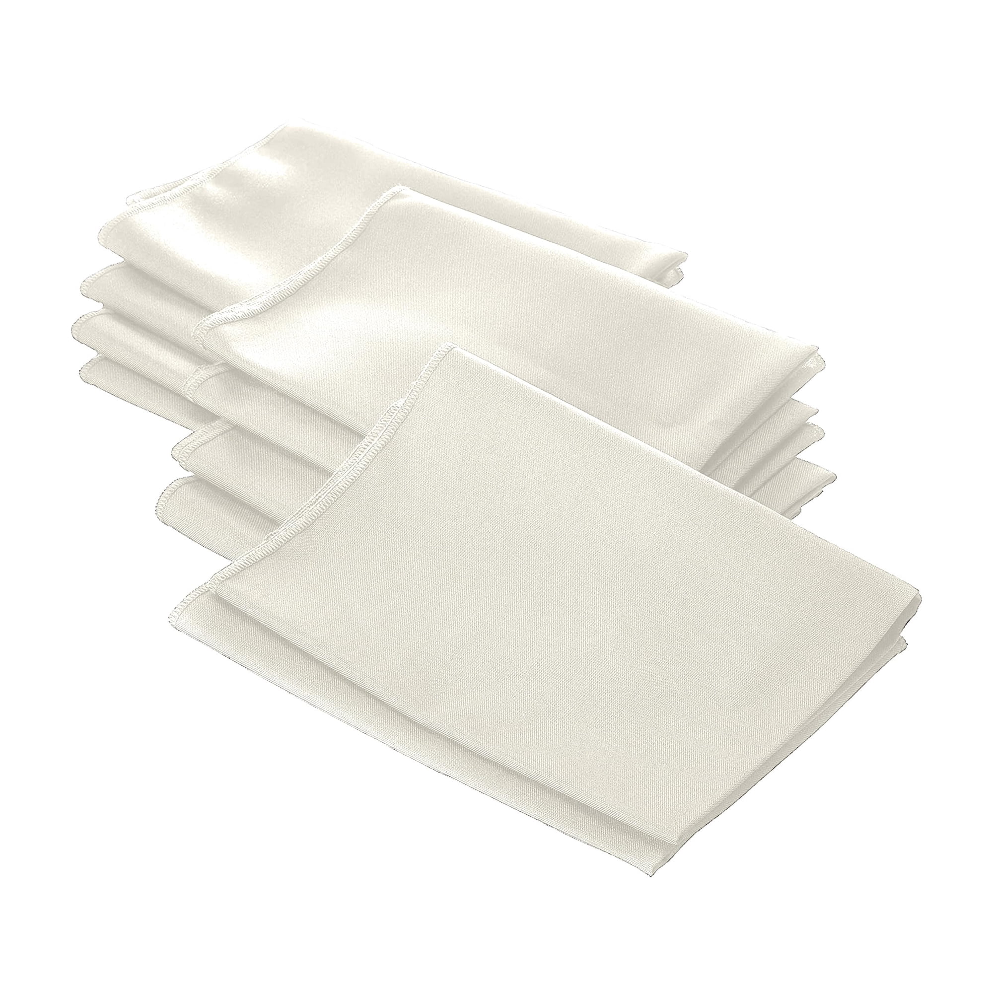 Servilletas De Tela La Linen Polipopelina, 45 X 45 Cm, Color Marfil (paquete De 10)