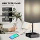 thumbnail image 3 of Lámpara de mesa YIDPU para recámara con puertos de carga USB C+A, 2 piezas, 3 of 9