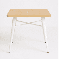 Habita2 Chile - Mesa Tolix Cuadrada Madera 70X70 - Blanco