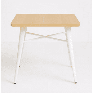 Habita2 Chile - Mesa Tolix Cuadrada Madera 70X70 - Blanco