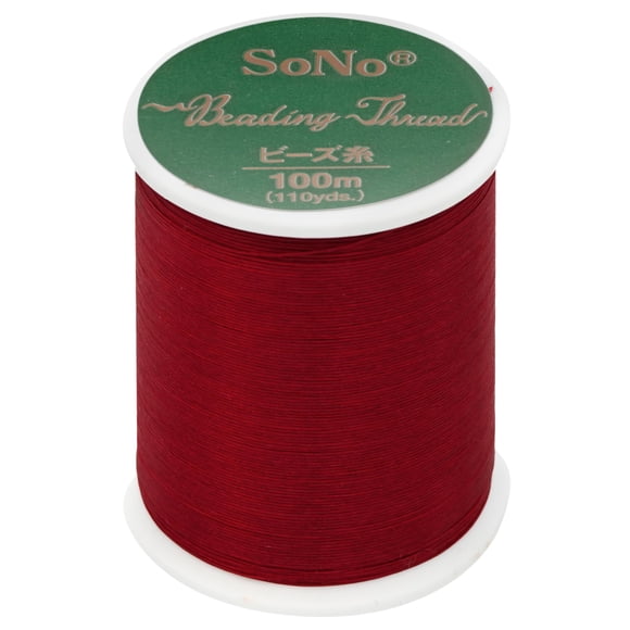 Hilo para mostacillas SoNo 100% nylon japonés para costura, 100 m, rojo