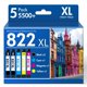 thumbnail image 1 of Cartucho de tinta inkalfa 822XL paquete de 5 (2BKCMY) alto rendimiento, 1 of 7