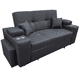 thumbnail image 3 of Sofá Cama Elite 2 Plazas Negro Lino Tokio con Baúles y Puffs, 3 of 5