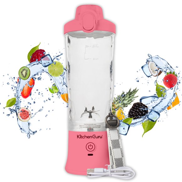 Batidora de viaje Kitchen Guru Elite, 240 W, 600 ml, rosa