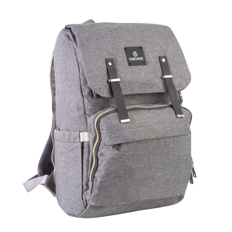 Bebesit - Mochila Pañalera Gris Melange 2191