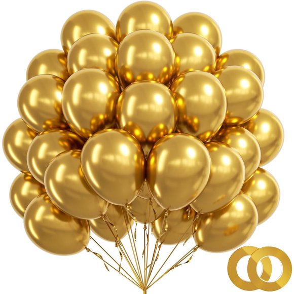 Globo Metálico BAUANOOY 100 Unidades, 12 in (30 cm), Oro