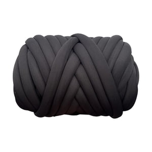 Magideal - Hilo Grueso De 1000G, Hilo Tubular Jumbo De 2,5 Cm De Longitud, 80M, Lavable A Mano, Tejido A Mano, Hilo Voluminoso, Hilo De Punto Para Cestas, Gorros Negro