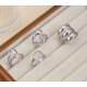thumbnail image 2 of Set 4 Anillos para mujer Acero Inoxidable Plateados, 2 of 2
