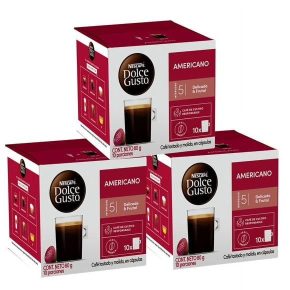 Café Nescafé Dolce Gusto Pack 3 Americano 10 Cápsulas