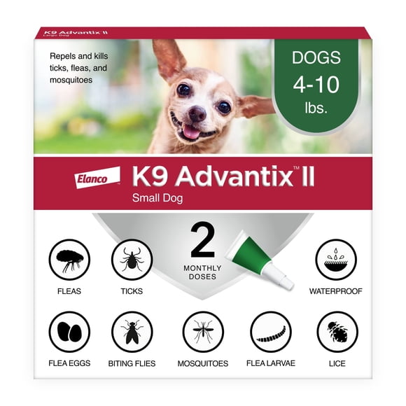 Tratamiento contra pulgas, garrapatas y mosquitos K9 Advantix II para perros pequeños