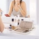 thumbnail image 2 of Bolsa De Maquillaje De Gran Capacidad, Diseño De Doble Capa, Mango Cómodo, Bolsa De Maquillaje De Viaje Para Mujeres, Bolsa De Maquillaje Portátil, Uso Multifuncional, 2 of 7