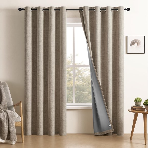 Cortinas de ventana CUCRAF 100% opacas para dormitorio, 132 x 244 cm