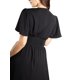 thumbnail image 4 of Vestido de Mujer Jess by Meiko Escote en V Manga con Vuelo Cinturón con Hebilla Declarativa Vestido Midi S Negro, 4 of 6
