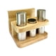 thumbnail image 1 of Salero Y Pimentero, Organizador De Tarros Para Condimentos, Azúcar, Pimienta, Cocina, Acero Inoxidable, Madera, 1 of 5