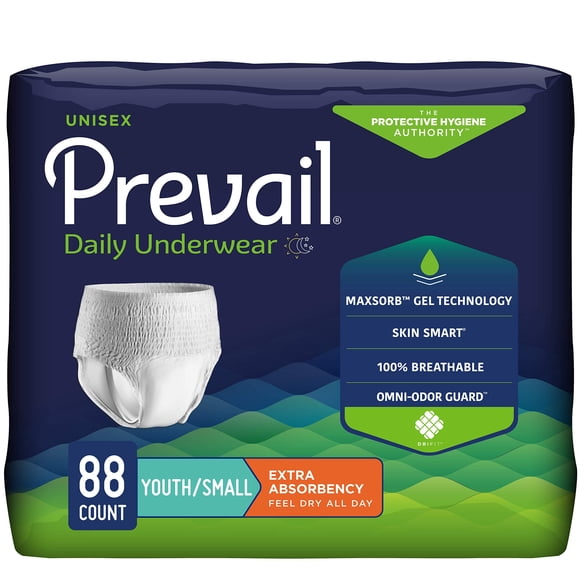 Ropa interior para incontinencia para adultos Prevail Daily Unisex Small 88u
