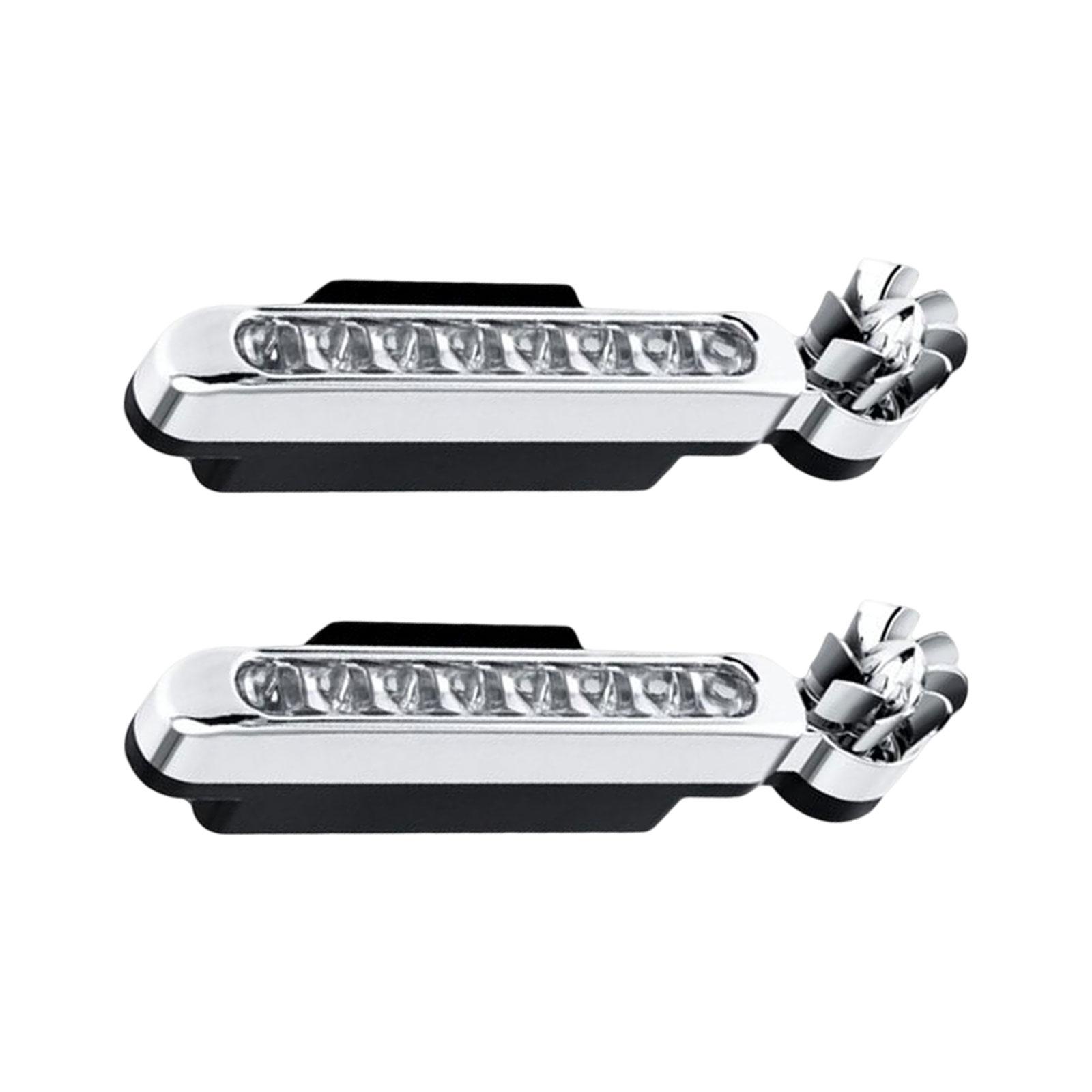 Ioensy - 2 Piezas De Luz De Circulación Diurna Abs Para Automóviles Con Energía Eólica Para Automóviles Auto White