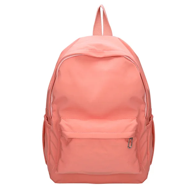 Preppy Solid Color Shoulder Bag Nylon School Knapsack Korean Teenager White School Bag Sports Travel Backpack for Women