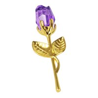 Magideal - Adorno De Regalo De Flor De Rosa De Cristal, Día De Acción De Gracias, Navidad, Regalo De San Valentín, Flor Artificial Romántica Para Amigos, Mamá Y Oro Púrpura
