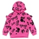 thumbnail image 3 of Set de ropa de Barbie para niñas pequeñas, sudadera con capucha y leggings 5T, color rosa y negro, 3 of 5