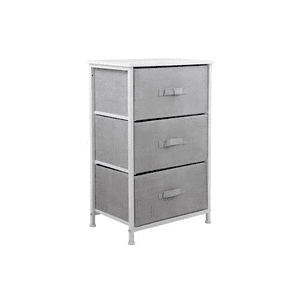 Genérico - Cajonera Cómoda 3 Cajones Organizador Tela Gris Blanco