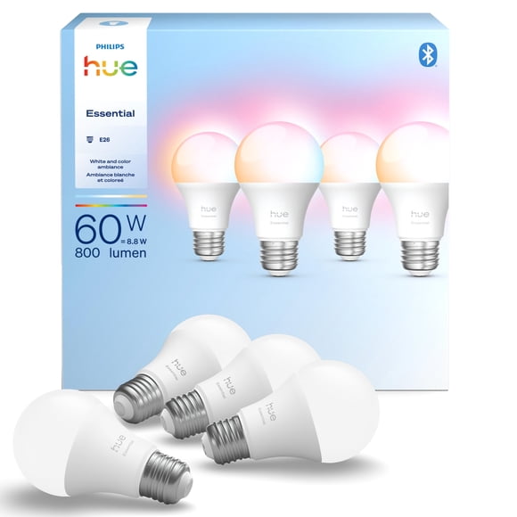 Bombilla LED inteligente Philips Hue Essential A19 blanca y en color