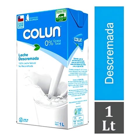 Pack Leche Descremada Colun 12 Un De 1 L