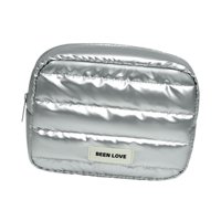 Magideal - Bolsa De Maquillaje Para Baño, Organizador De Viaje, Moderna Y Práctica Bolsa De Cosméticos Para Mujer, Neceser Para Guardar Brochas, Botellas De Tama Plateado