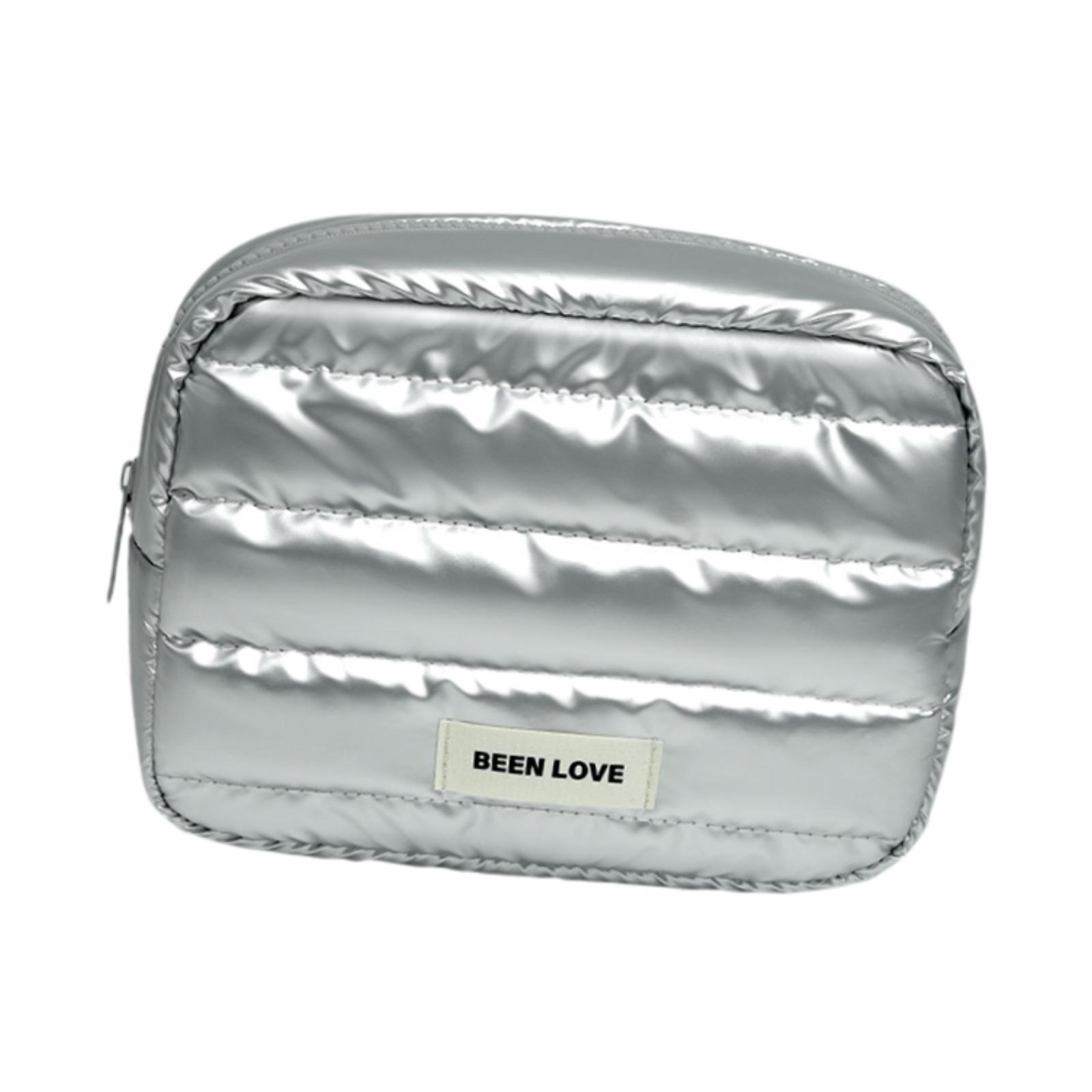 Magideal - Bolsa De Maquillaje Para Baño, Organizador De Viaje, Moderna Y Práctica Bolsa De Cosméticos Para Mujer, Neceser Para Guardar Brochas, Botellas De Tama Plateado