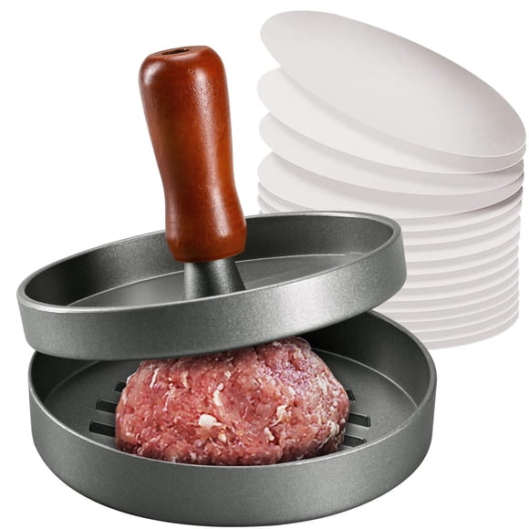 Prensa para hamburguesas PIQUEBAR de acero inoxidable de 11,5 cm antiadherente