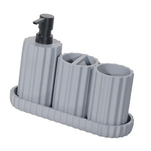 Bothyi - 4 Piezas De Accesorios De Baño, Regalo De Inauguración De La Casa, Plato De Almacenamiento Para Tocador De Baño Azul