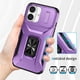thumbnail image 4 of Funda Armada para iPhone 16 con Tapa Deslizante y Soporte Magnético Giratorio Morado, 4 of 5