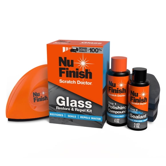 Kit de restauración y repelencia de cristales Nu Finish para parabrisas de coche